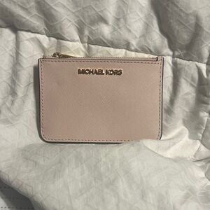 Michael Kors Blush Card Holder with Gold Accents